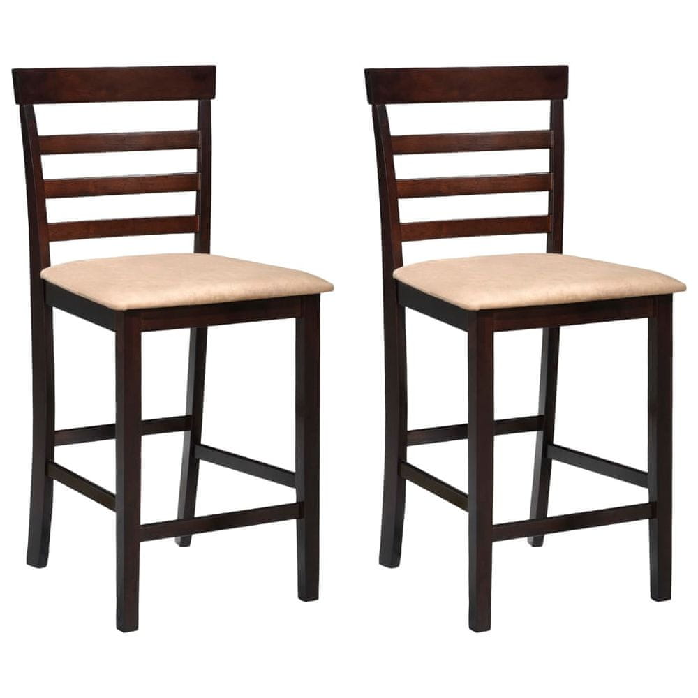 Vidaxl Barové stoličky 2 ks, hnedé, látka